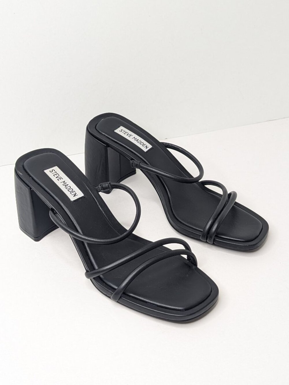 Steve Madden Gemini Heeled Sandals Black Womens 9.5